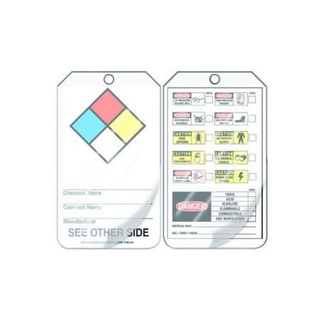 Accuform Danger, PF-Cardstock, 3-1/4 in Width, 1/4 in Height, , 25 PK THS103LPP